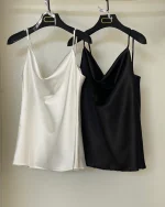 تاپ ساتن یقه دراپه