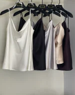 تاپ ساتن یقه شل شیک