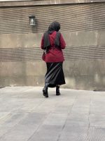 دامن ساتن بلند مشکی