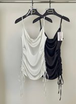 پیراهن کوتاه زنانه ساتن رنگ مشکی