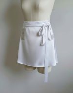 دامن کوتاه ساتن مجلسی رنگ سفید