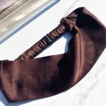 هدبند ساتن رنگ قهوه ای