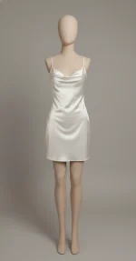 پیراهن یقه شل ساتن سفید