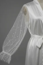 روبدوشامبر ساتن و تور عروس